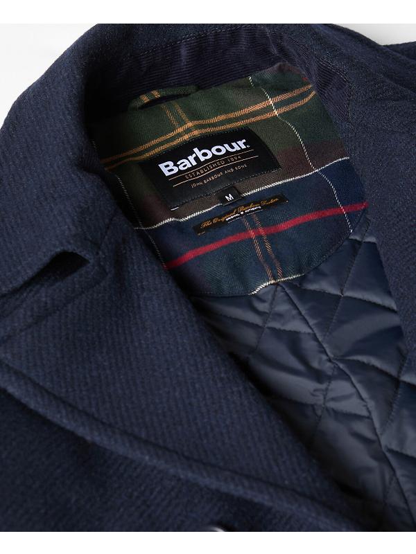 Barbour Men's Newfield Wool Pea Coat - Navy/Classic Image 7