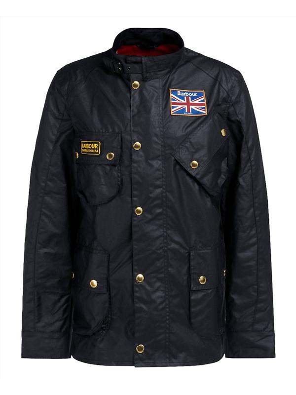 Barbour International Men's Union Jack Wax Jacket - Black Image 1