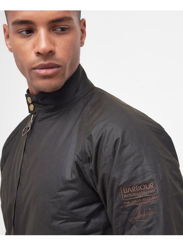 Barbour International Men's Steve McQueen Merchant Wax Jacket - Olive Image 5