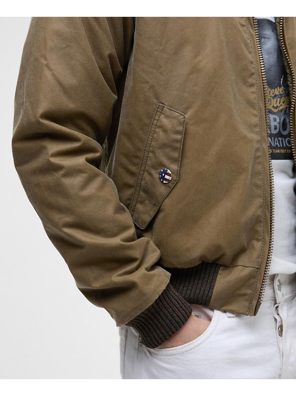 Barbour International Men's Steve McQueen Merchant Wax Jacket - Sand Image 8
