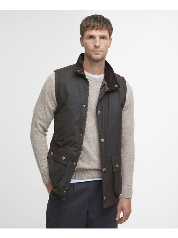 Barbour Men's Westmorland Wax Waistcoat - Olive Image 2