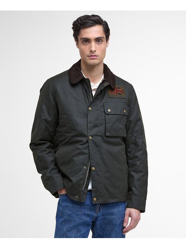 Barbour International Men's Steve McQueen Workers Wax Jacket - Sage Image 2