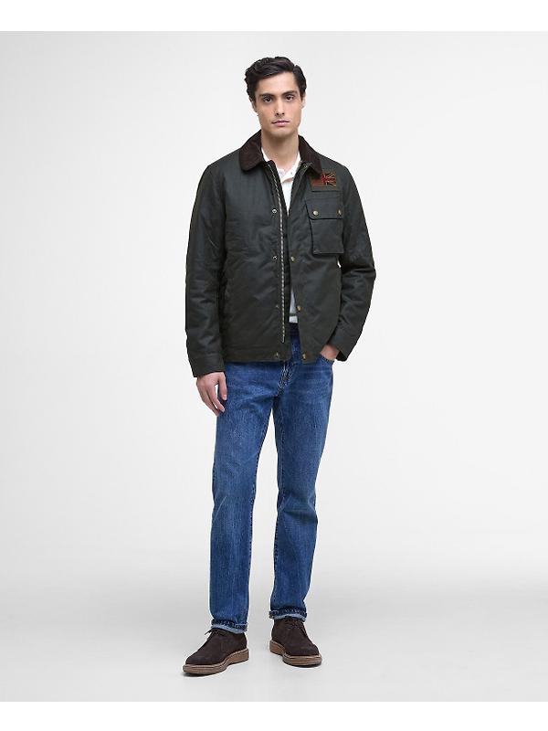 Barbour International Men's Steve McQueen Workers Wax Jacket - Sage Image 3