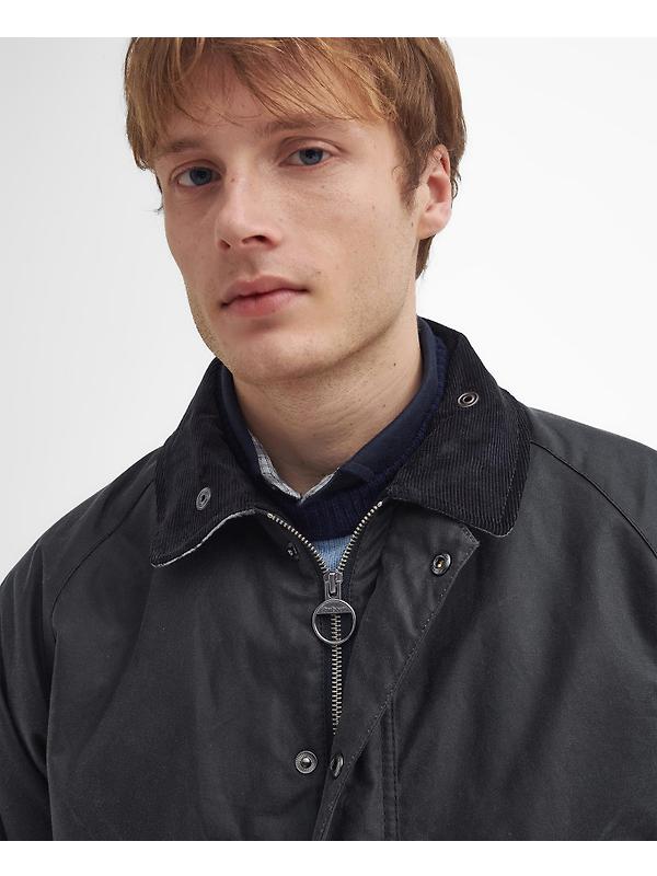 Barbour Men's Ambleside Wax Jacket - Black/Blue Granite Tartan Image 5