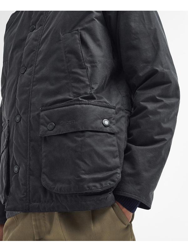 Barbour Men's Ambleside Wax Jacket - Black/Blue Granite Tartan Image 6