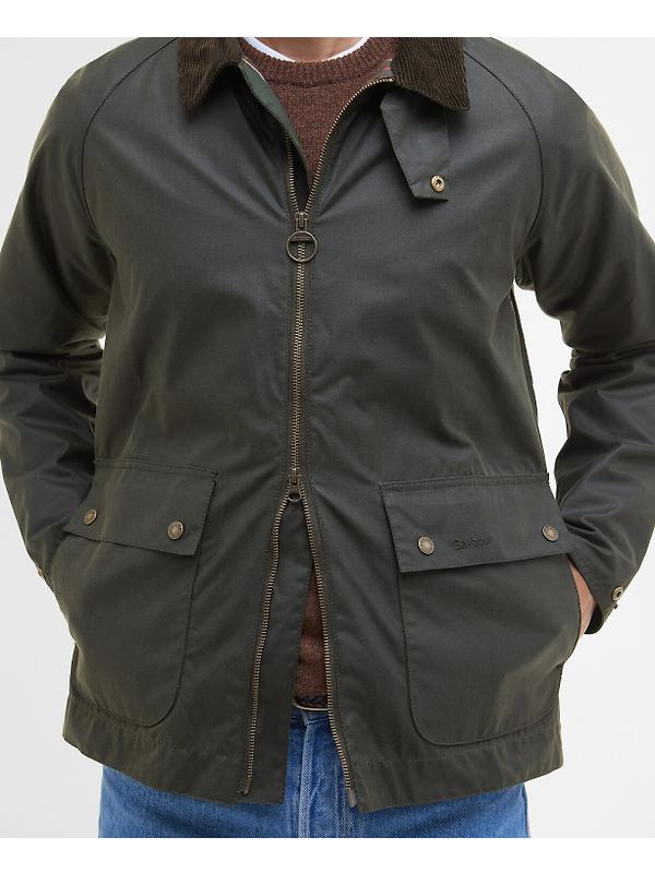 Barbour Men's Short Bedale Wax Jacket - Fern Image 8