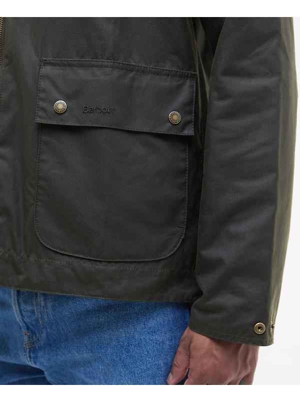 Barbour Men's Short Bedale Wax Jacket - Fern Image 9