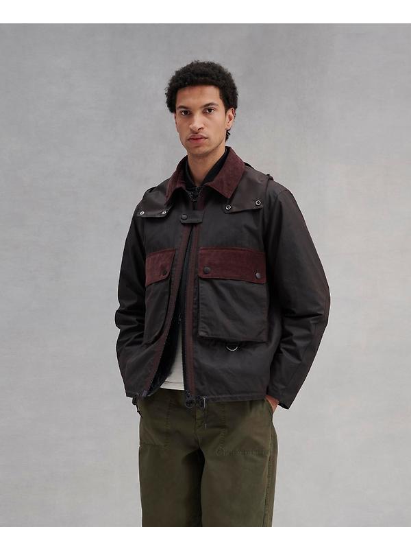Barbour Men's Re-Engineered Spey Waxed Jacket - Rustic Image 9