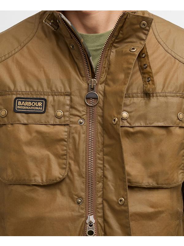 Barbour International Men's Merton Wax Jacket - Sand Image 6