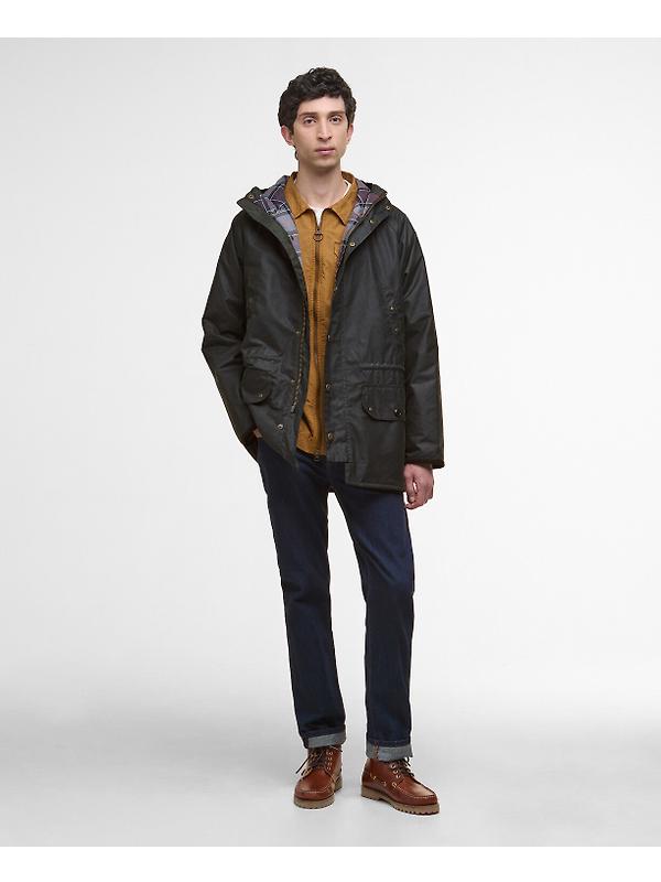 Barbour Men's Reel Waxed Parka - Sage Image 3