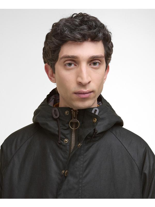 Barbour Men's Reel Waxed Parka - Sage Image 5