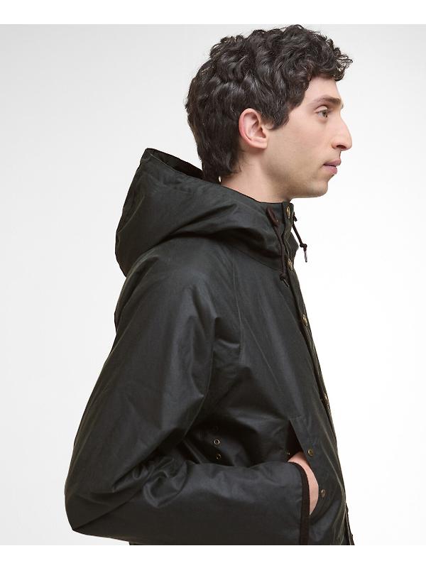 Barbour Men's Reel Waxed Parka - Sage Image 6