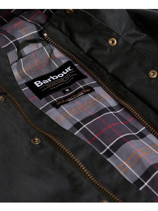 Barbour Men's Reel Waxed Parka - Sage Image 8