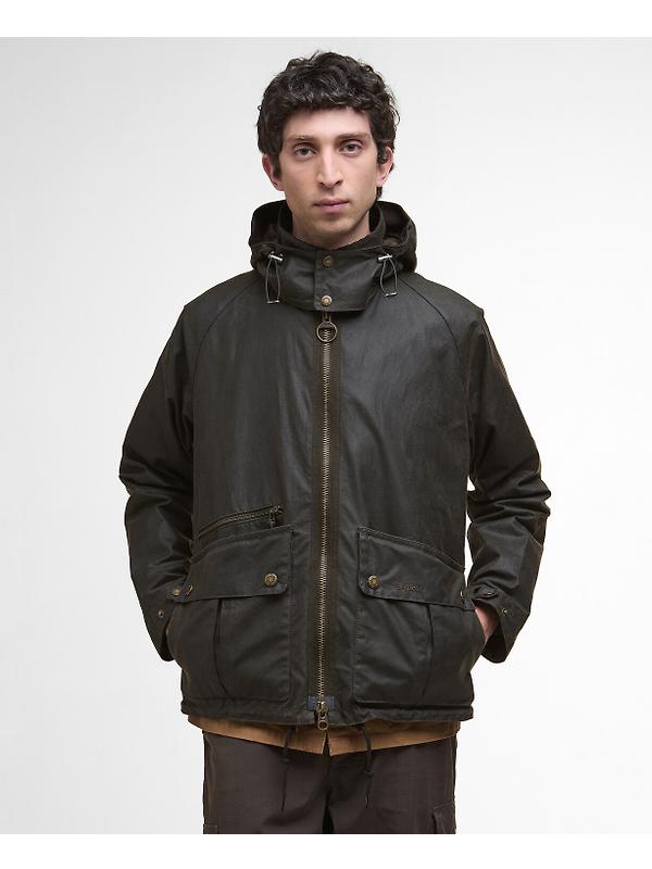 Barbour Men's Re-Engineered Bardon Spey Wax Jacket - Olive Image 2
