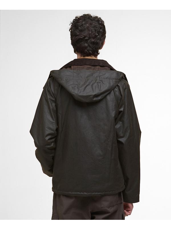 Barbour Men's Re-Engineered Bardon Spey Wax Jacket - Olive Image 4
