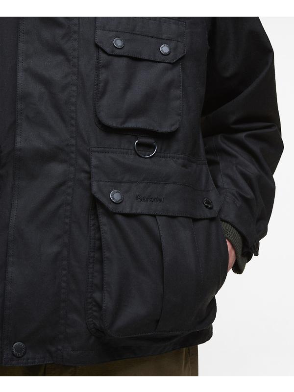 Barbour Men's Re-Engineered Utility Bedale Wax Jacket - Black Image 7