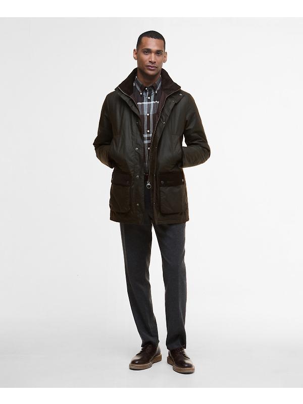 Barbour Men's Modern Border Wax Jacket - Dark Brown Image 3