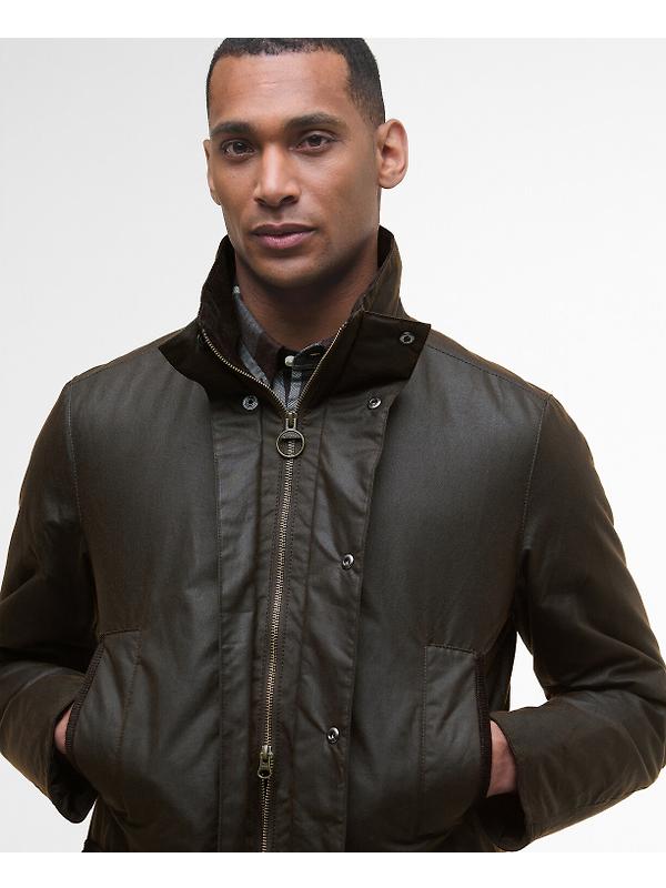 Barbour Men's Modern Border Wax Jacket - Dark Brown Image 5