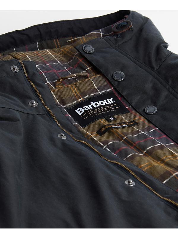 Barbour Men's Bedale Wax Parka - Navy Image 7