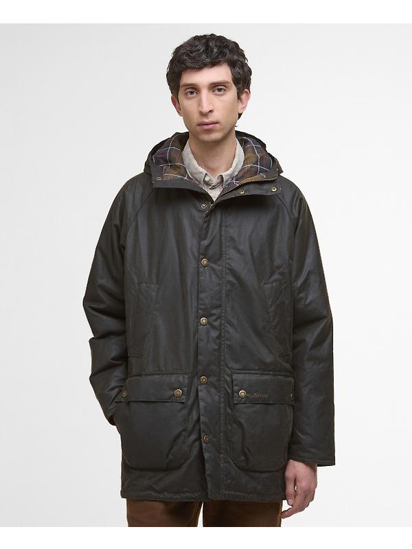 Barbour Men's Bedale Wax Parka - Olive Image 2