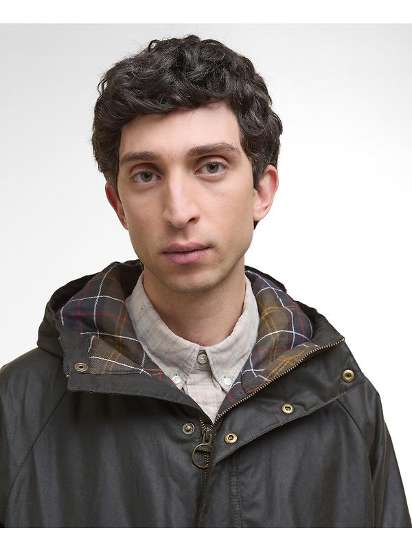 Barbour Men's Bedale Wax Parka - Olive Image 5