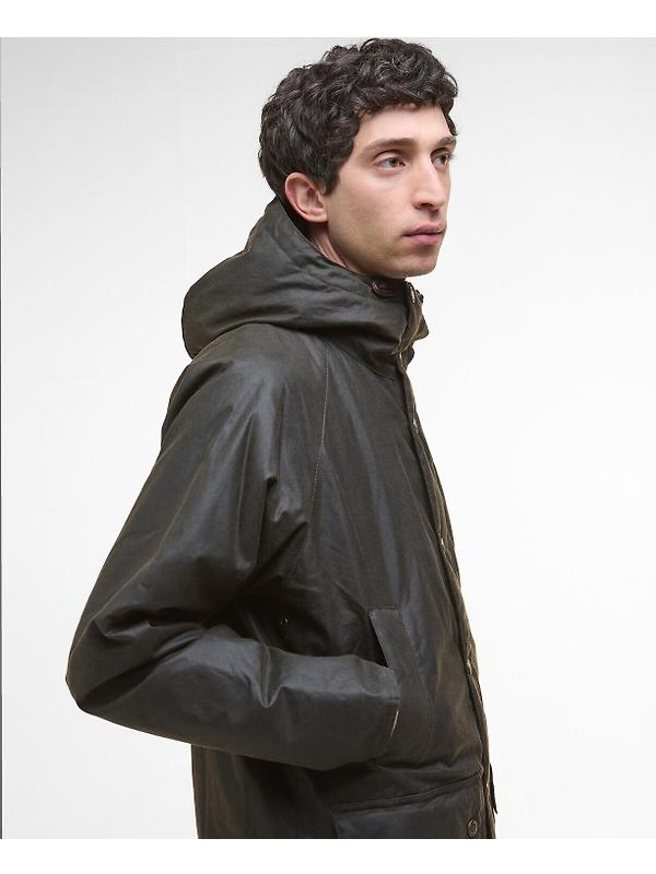 Barbour Men's Bedale Wax Parka - Olive Image 6