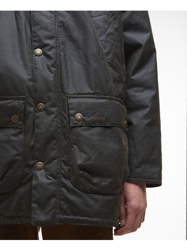 Barbour Men's Bedale Wax Parka - Olive Image 7