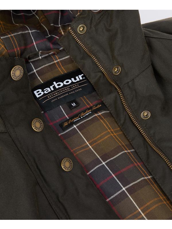 Barbour Men's Bedale Wax Parka - Olive Image 8