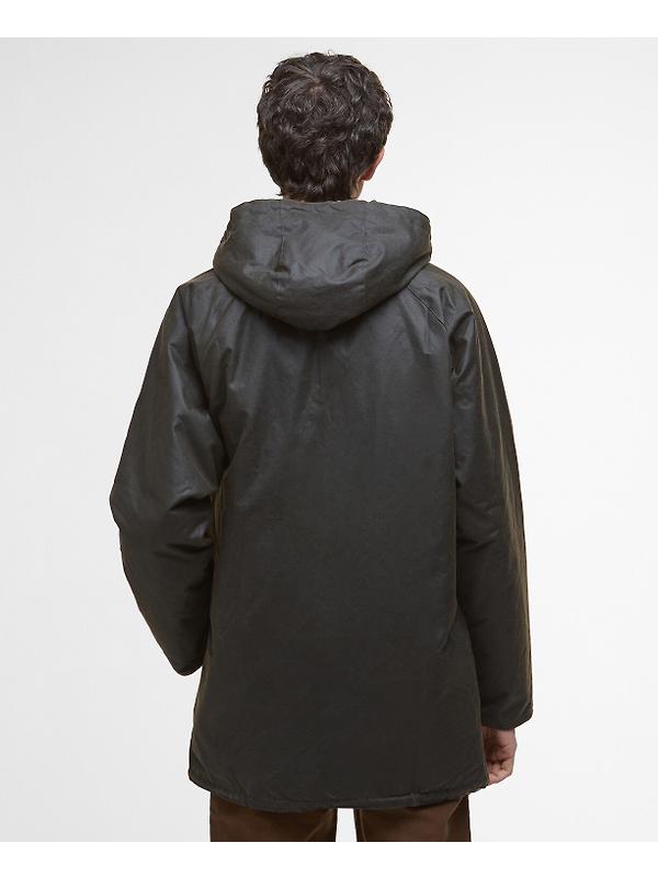 Barbour Men's Bedale Wax Parka - Olive Image 4
