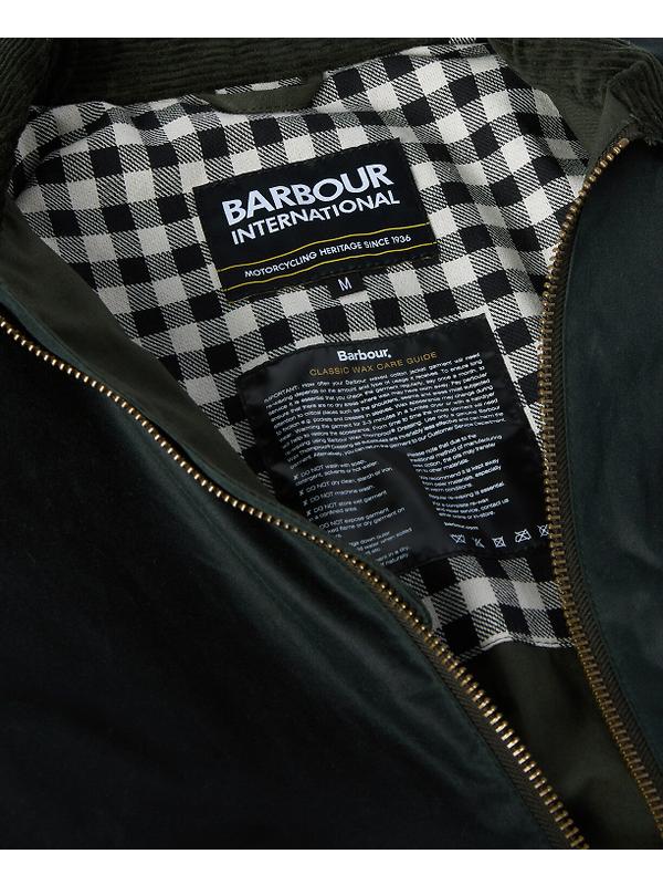 Barbour International Men's Marker Wax Jacket - Sage Image 9