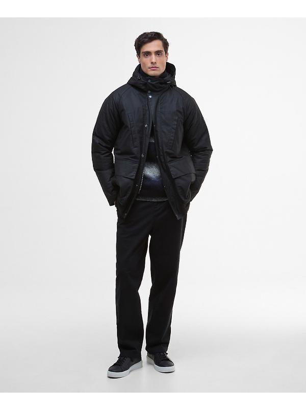 Barbour International Men's Oakdale Waxed Jacket - Black Image 3