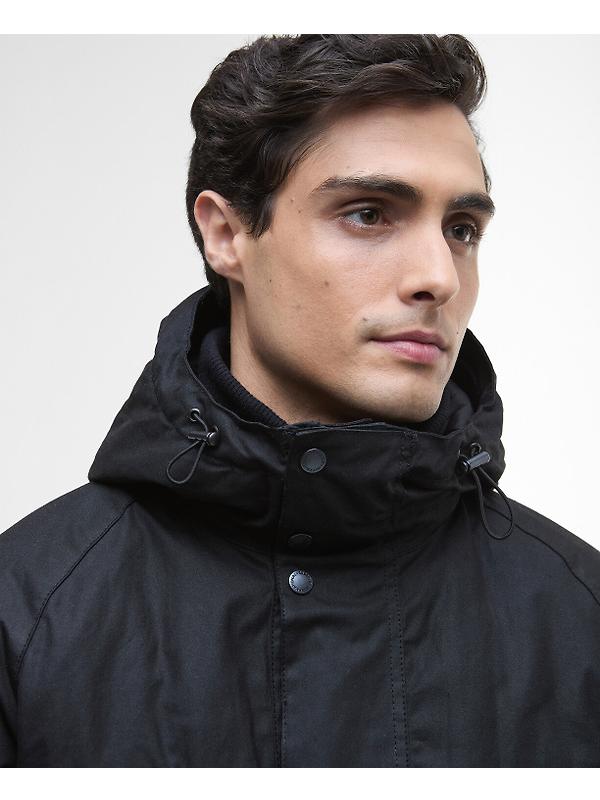 Barbour International Men's Oakdale Waxed Jacket - Black Image 5