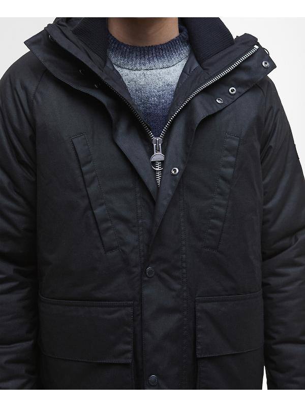 Barbour International Men's Oakdale Waxed Jacket - Black Image 7