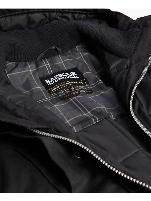 Barbour International Men's Oakdale Waxed Jacket - Black Image 8