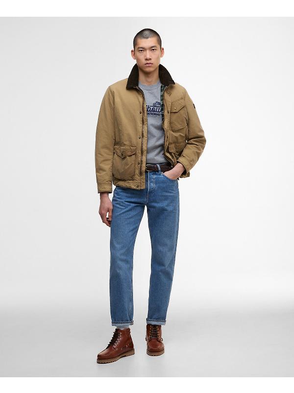 Barbour International Men's Drifter Washed Wax Jacket - Sand Image 3