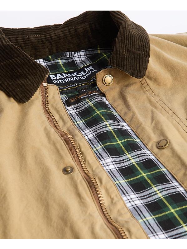 Barbour International Men's Drifter Washed Wax Jacket - Sand Image 7