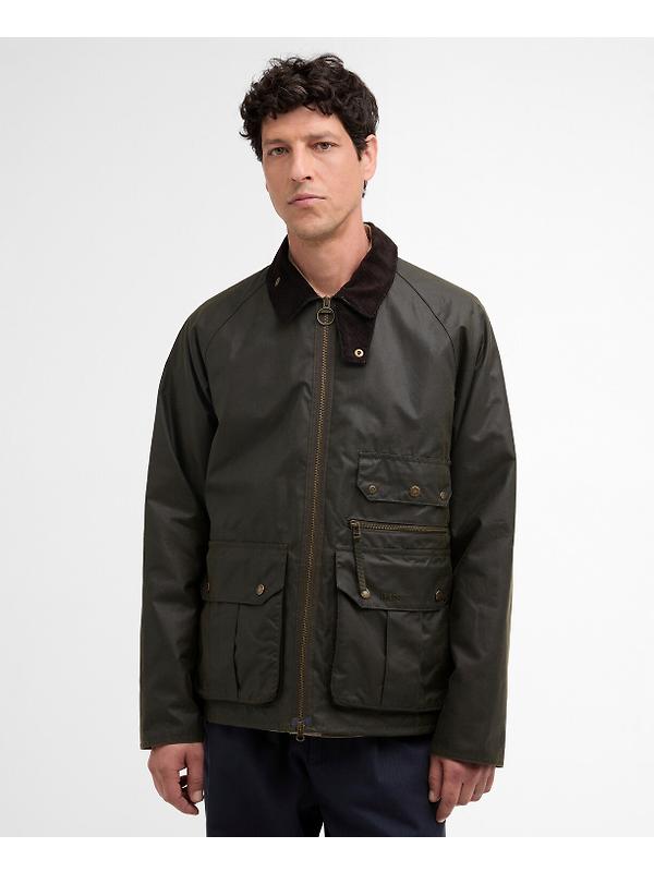 Barbour Men's Re-Engineered Blackett Spey Wax Jacket - Archive Olive Image 2