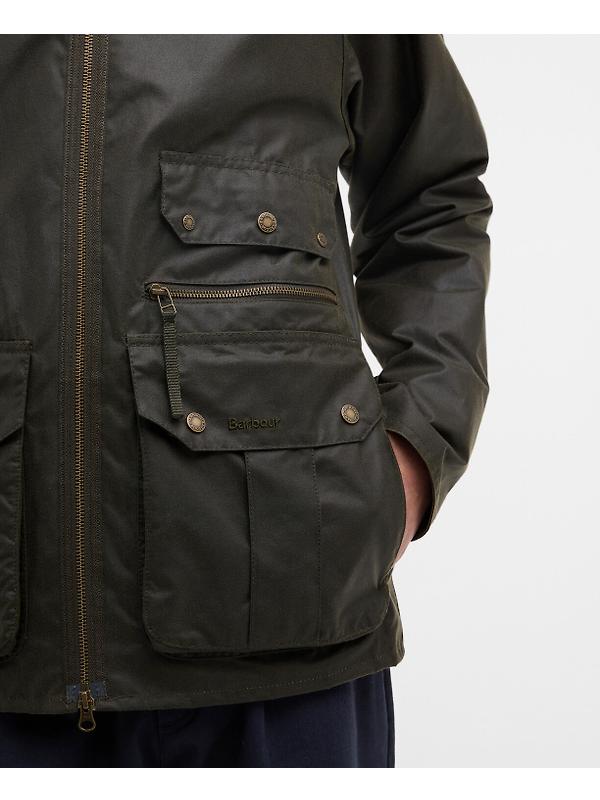 Barbour Men's Re-Engineered Blackett Spey Wax Jacket - Archive Olive Image 6