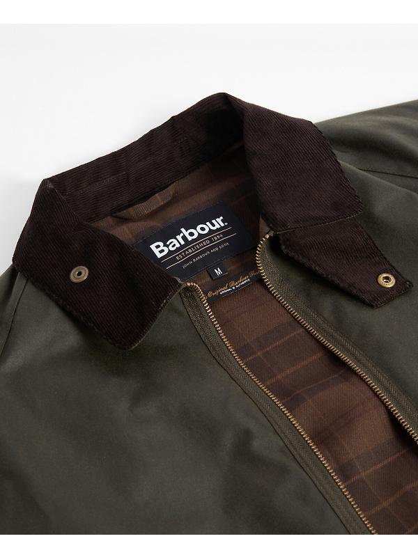 Barbour Men's Re-Engineered Blackett Spey Wax Jacket - Archive Olive Image 8