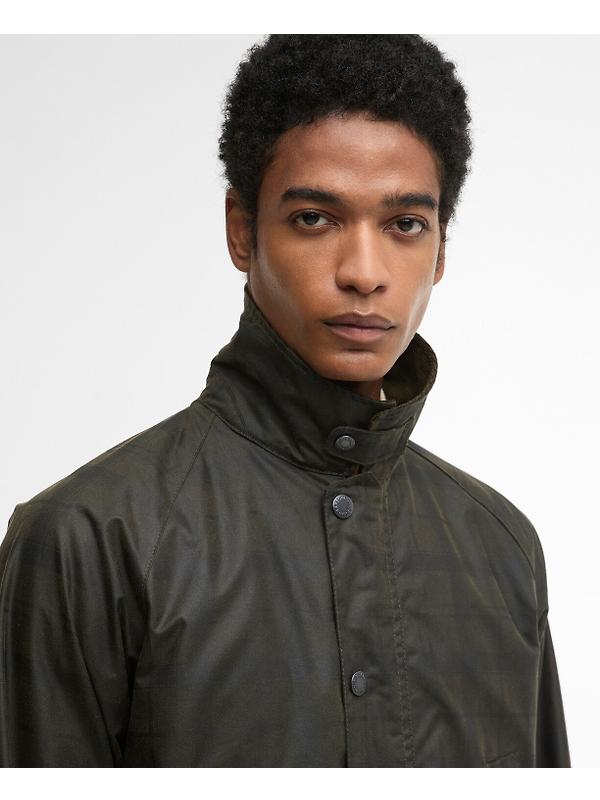Barbour Men's Tartan Ambleside Wax Jacket - Archive Olive Tartan Image 7