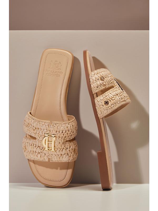 Holland Cooper Women's Monogram Slides - Natural Straw Image 6