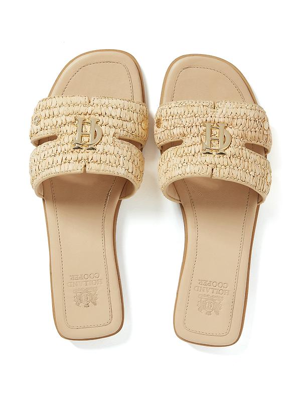 Holland Cooper Women's Monogram Slides - Natural Straw Image 4