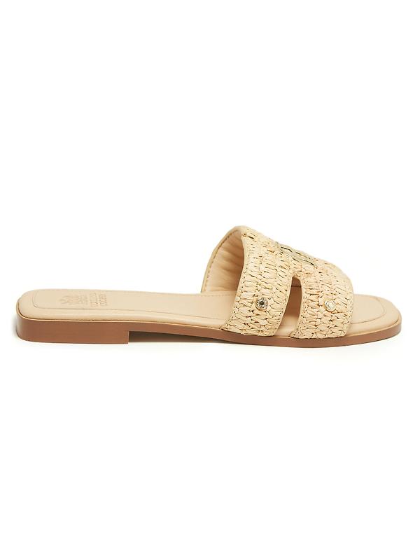 Product image of Holland Cooper Women's Monogram Slides - Natural Straw