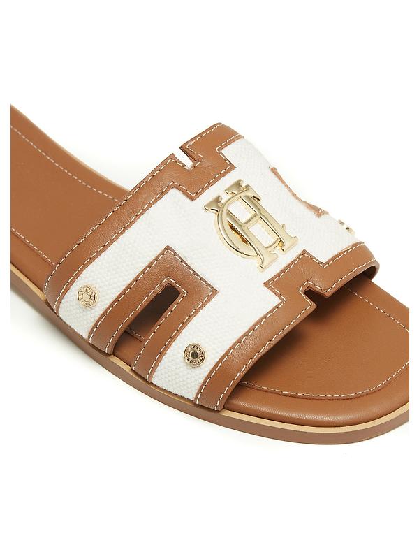 Holland Cooper Women's Monogram Slides - Tan Canvas Image 10
