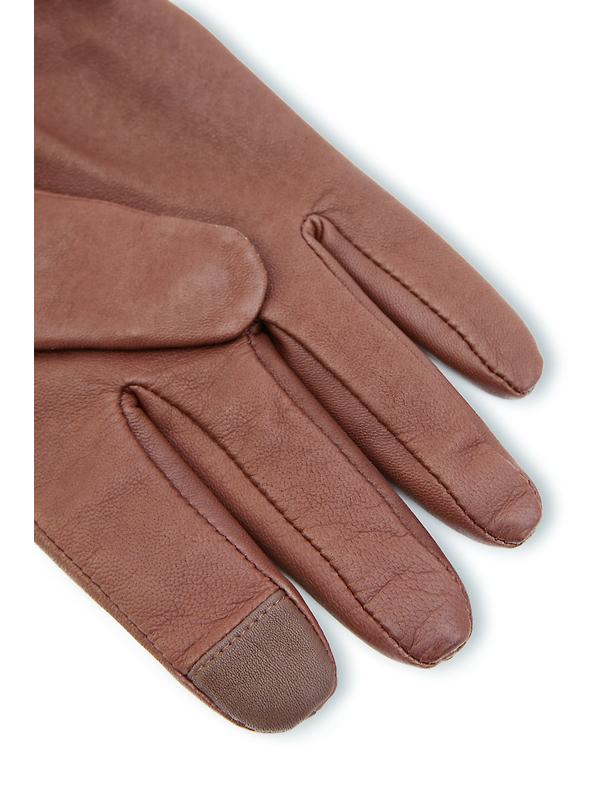Holland Cooper Women's Monogram Leather Gloves - Tan Image 3