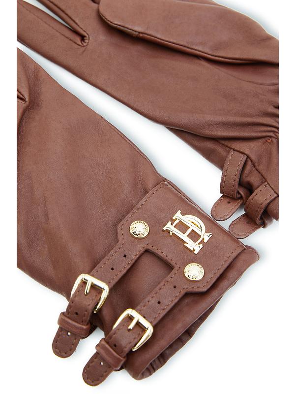 Holland Cooper Women's Monogram Leather Gloves - Tan Image 2