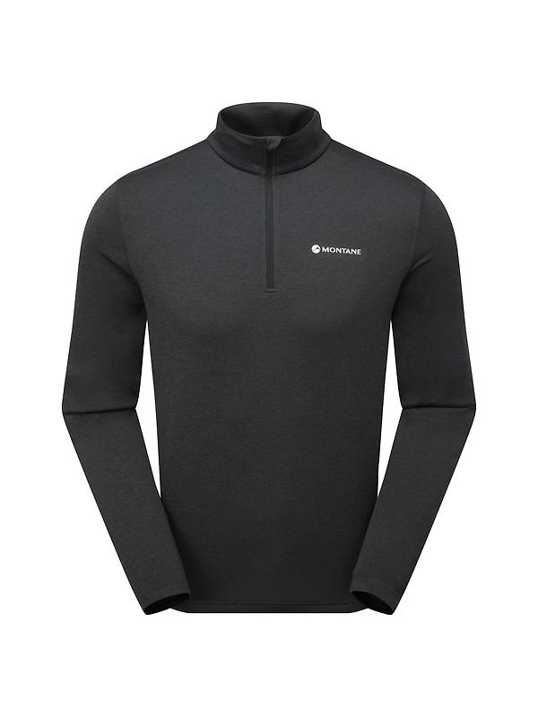 Montane Men's Dart Zip Neck Long Sleeved Baselayer - Black Product Image