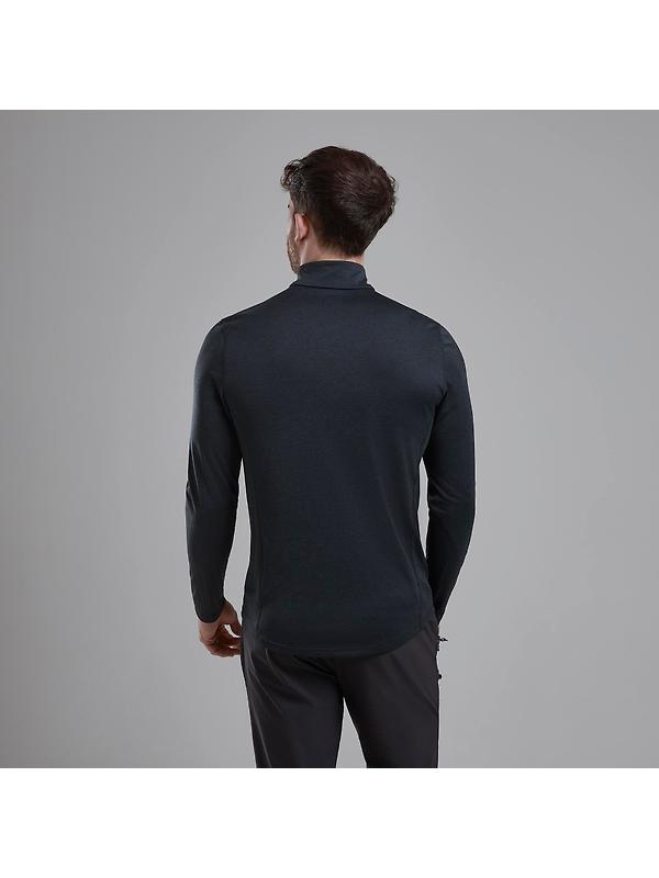 Montane Men's Dart Zip Neck T-Shirt - Black Image 3