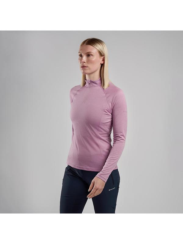 Montane Women's Dart Zip Neck T-Shirt - Allium Image 2