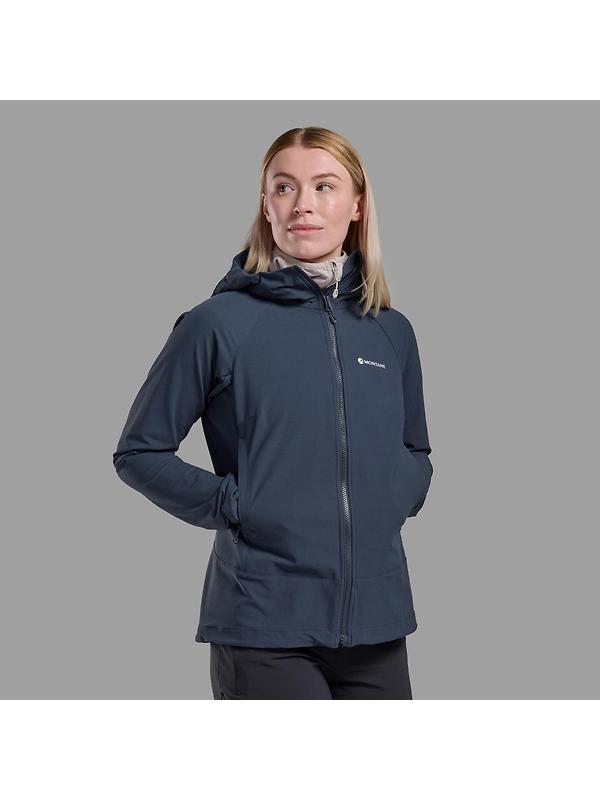 Montane Women's Tenacity Hooded Softshell Jacket - Eclipse Blue Image 4